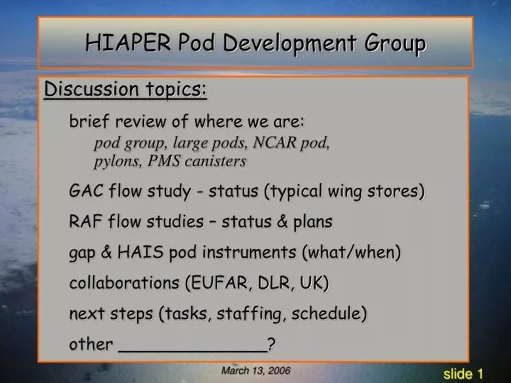 hiaper pod development group