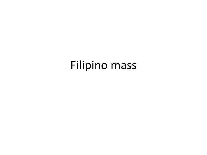 filipino mass