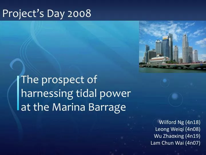 the prospect of harnessing tidal power at the marina barrage