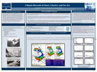 Climate Records of Snow, Glaciers and Sea Ice