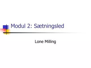 modul 2 s tningsled