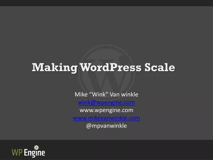 making wordpress scale