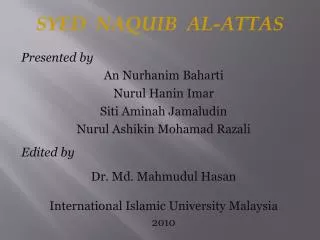 Presented by An Nurhanim Baharti Nurul Hanin Imar Siti Aminah Jamaludin