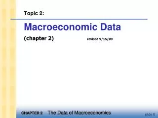 Topic 2: Macroeconomic Data (chapter 2) 	 revised 9/15/09