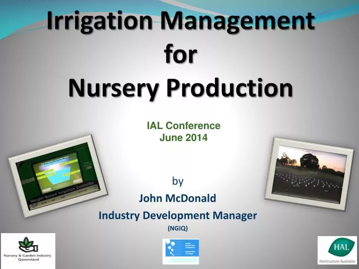 irrigation management for nursery production