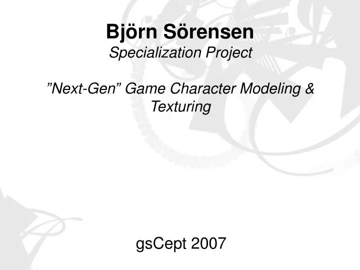 bj rn s rensen specialization project next gen game character modeling texturing