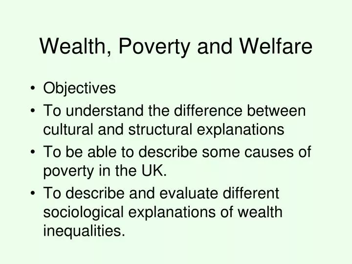 wealth poverty and welfare