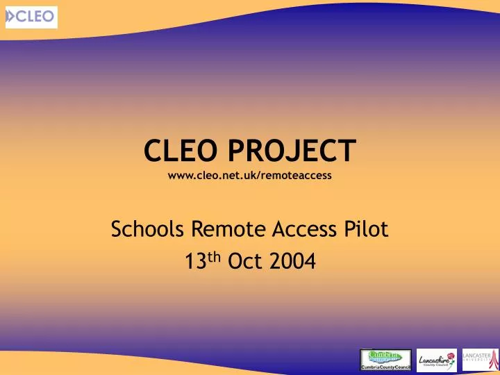 cleo project www cleo net uk remoteaccess
