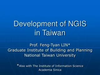 Development of NGIS in Taiwan