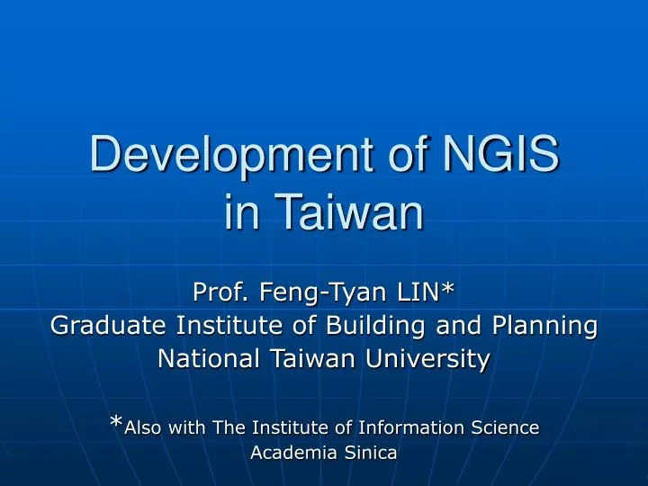 development of ngis in taiwan