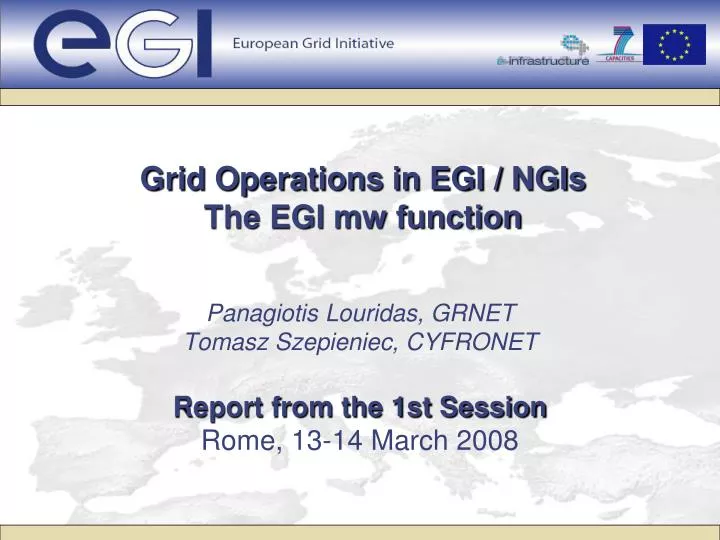 grid operations in egi ngis the egi mw function