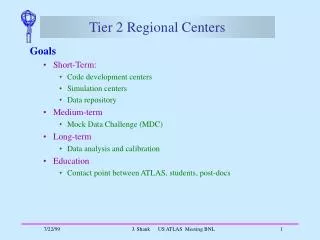 Tier 2 Regional Centers