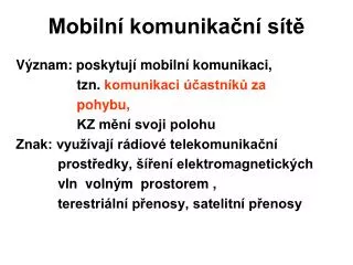 mobiln komunika n s t