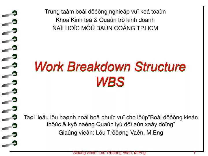 work breakdown structure wbs