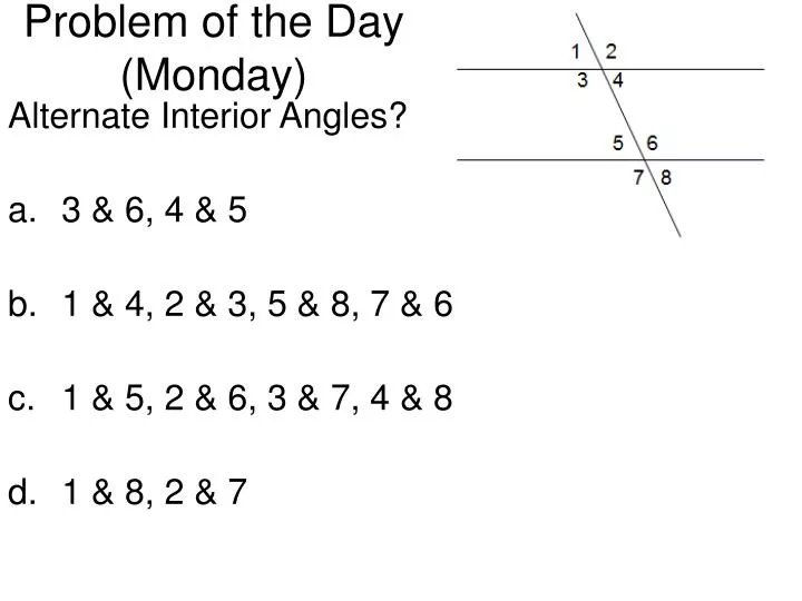 problem of the day monday