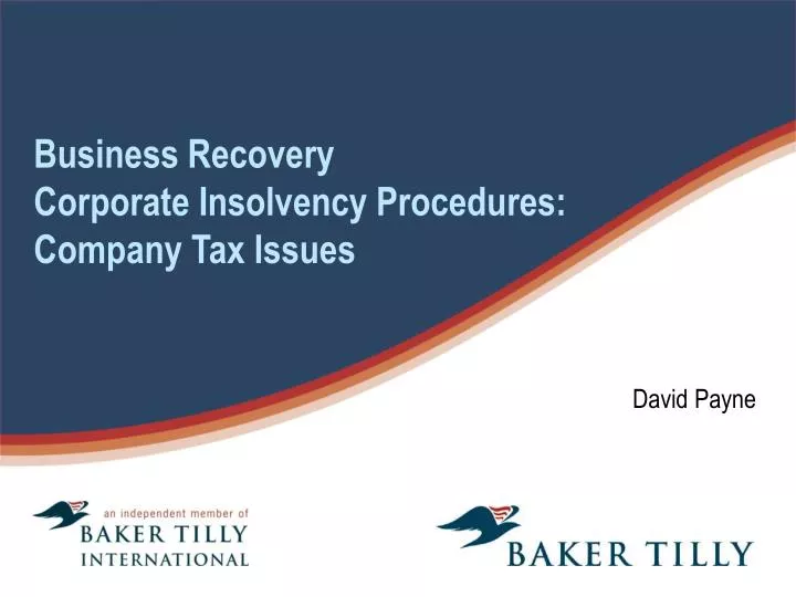 business recovery corporate insolvency procedures company tax issues