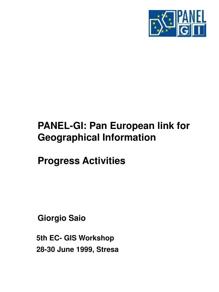 panel gi pan european link for geographical information progress activities giorgio saio