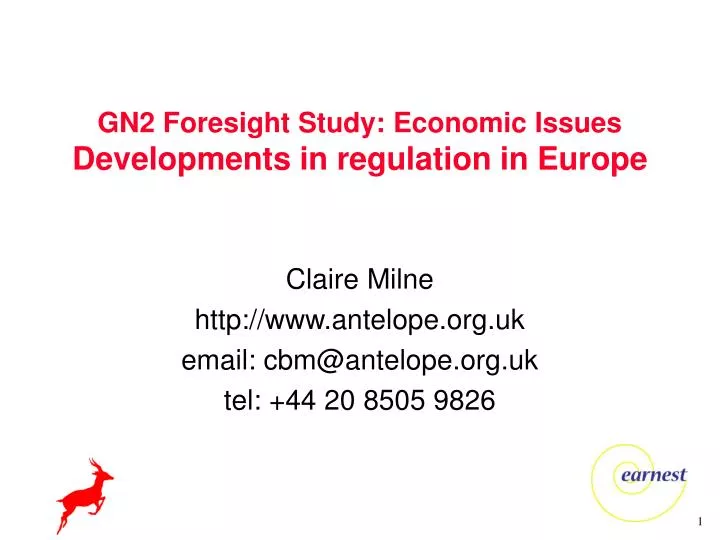gn2 foresight study economic issues developments in regulation in europe