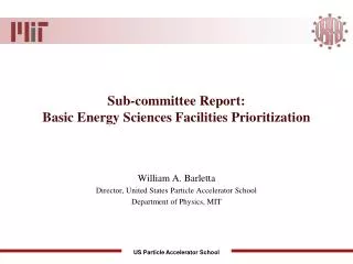 Sub-committee Report: Basic Energy Sciences Facilities Prioritization