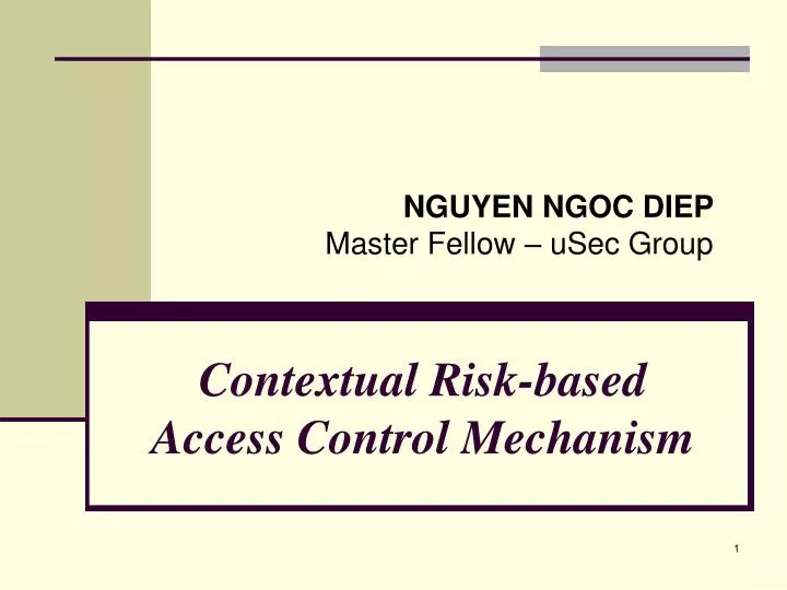 contextual risk based access control mechanism