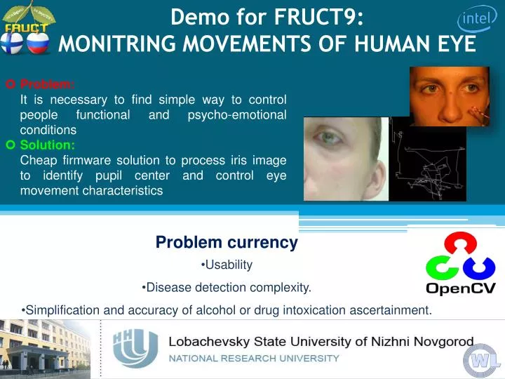 demo for fruct9 monitring movements of human eye