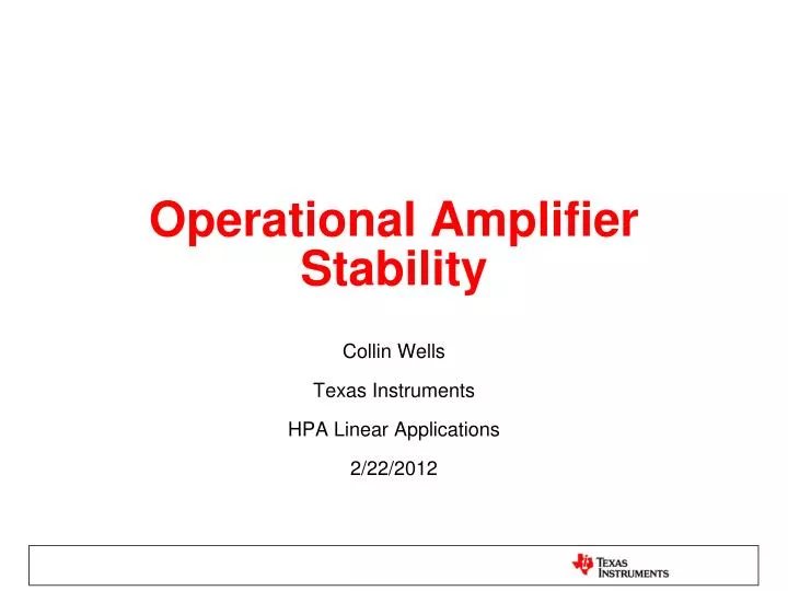 operational amplifier stability