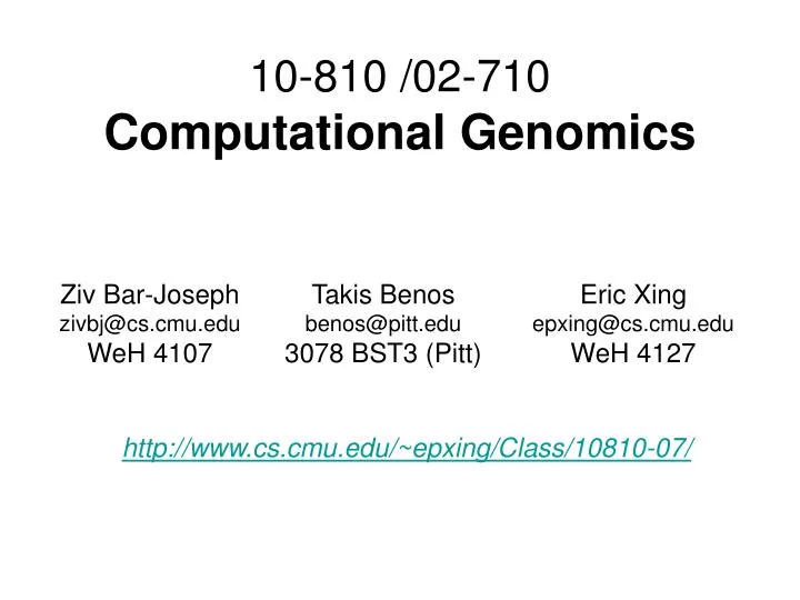 10 810 02 710 computational genomics