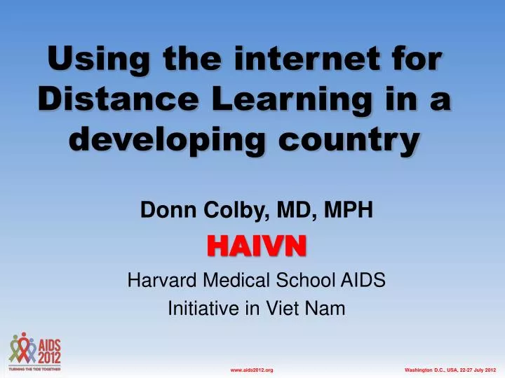 using the internet for distance learning in a developing country