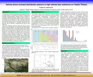 Salinity drives archaeal distribution patterns in high altitude lake sediments on Tibetan Plateau