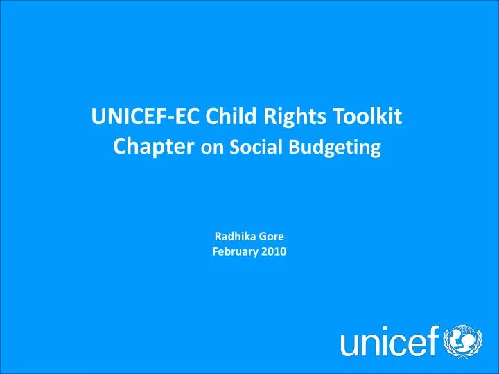 unicef ec toolkit background paper on social budgeting draft radhika gore february 19 2010
