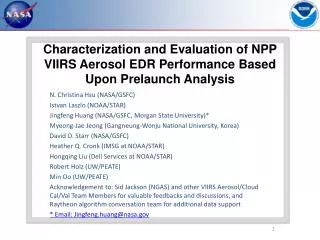 Characterization and Evaluation of NPP VIIRS Aerosol EDR Performance Based Upon Prelaunch Analysis