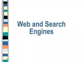 Web and Search Engines