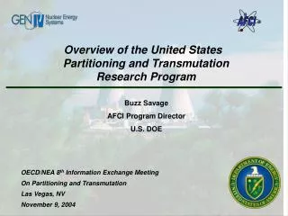 Overview of the United States Partitioning and Transmutation Research Program