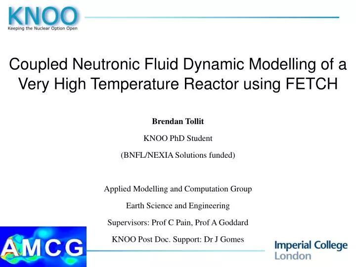 coupled neutronic fluid dynamic modelling of a very high temperature reactor using fetch