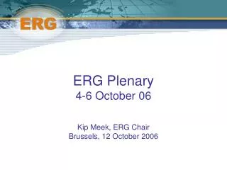 ERG Plenary 4-6 October 06
