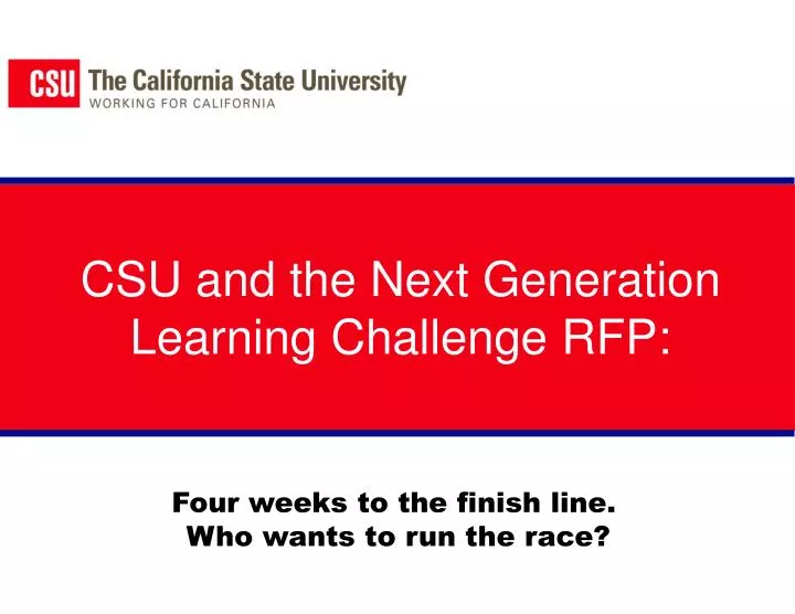 csu and the next generation learning challenge rfp