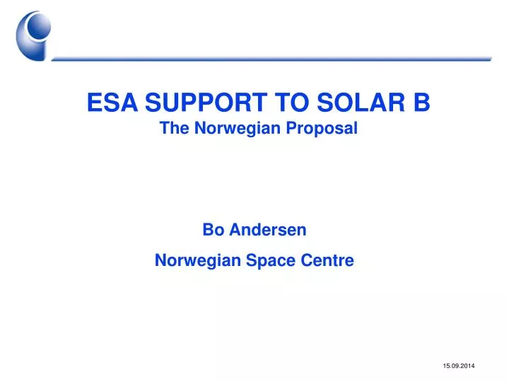 esa support to solar b the norwegian proposal