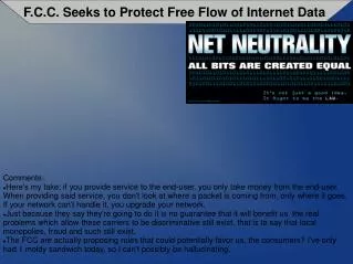 F.C.C. Seeks to Protect Free Flow of Internet Data