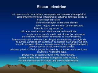 riscuri electrice