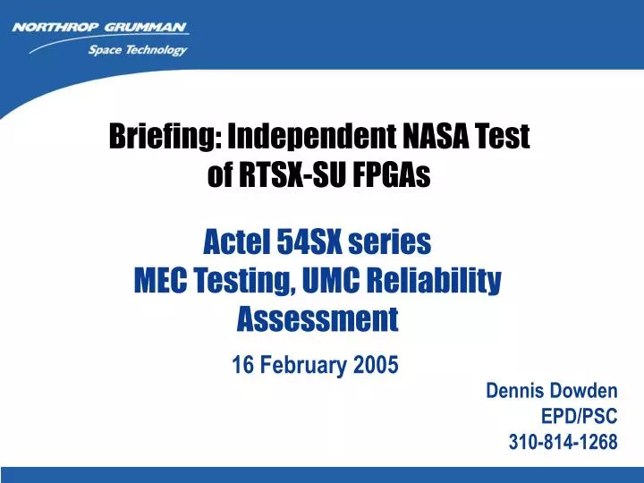 actel 54sx series mec testing umc reliability assessment
