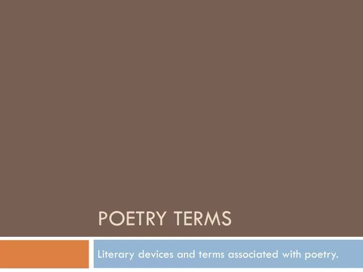 poetry terms