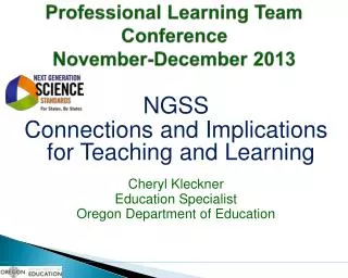 Professional Learning Team Conference November-December 2013