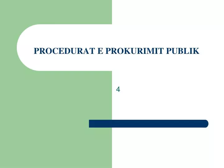 procedurat e prokurimit publik