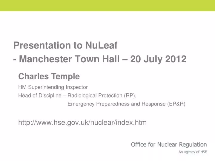 presentation to nuleaf manchester town hall 20 july 2012