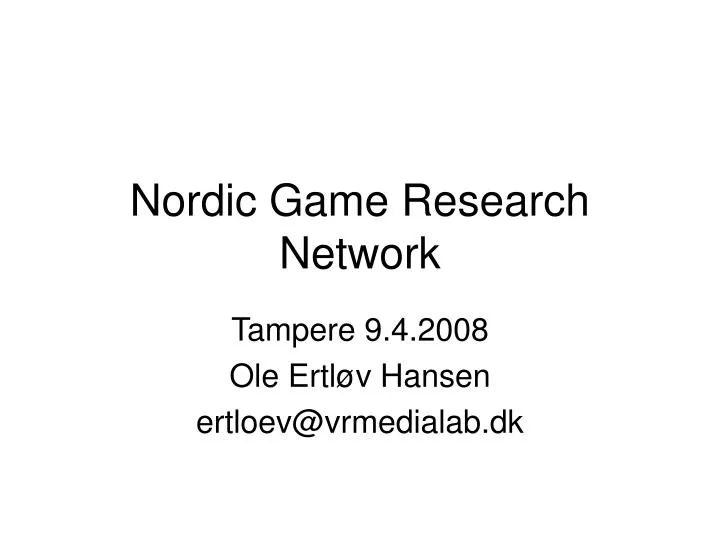 nordic game research network
