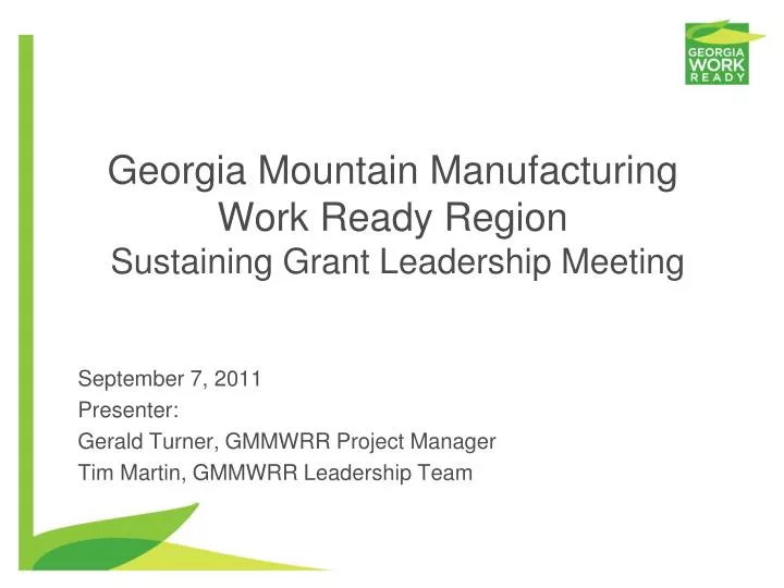 georgia mountain manufacturing work ready region sustaining grant leadership meeting