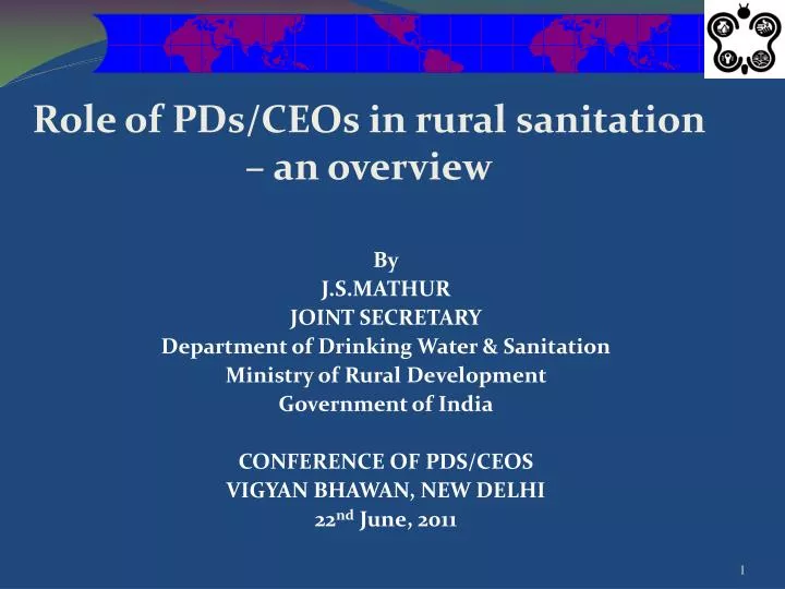 role of pds ceos in rural sanitation an overview