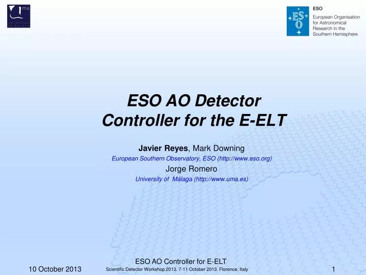 eso ao detector controller for the e elt