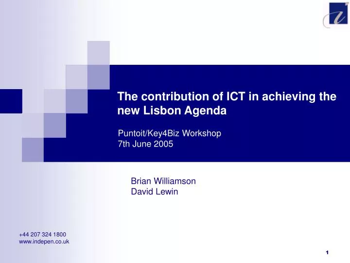 the contribution of ict in achieving the new lisbon agenda