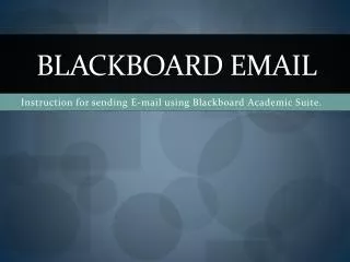 BLACKBOARD EMAIL
